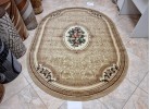 Тъкан персийски килим Blue stones 5261_beige елипса